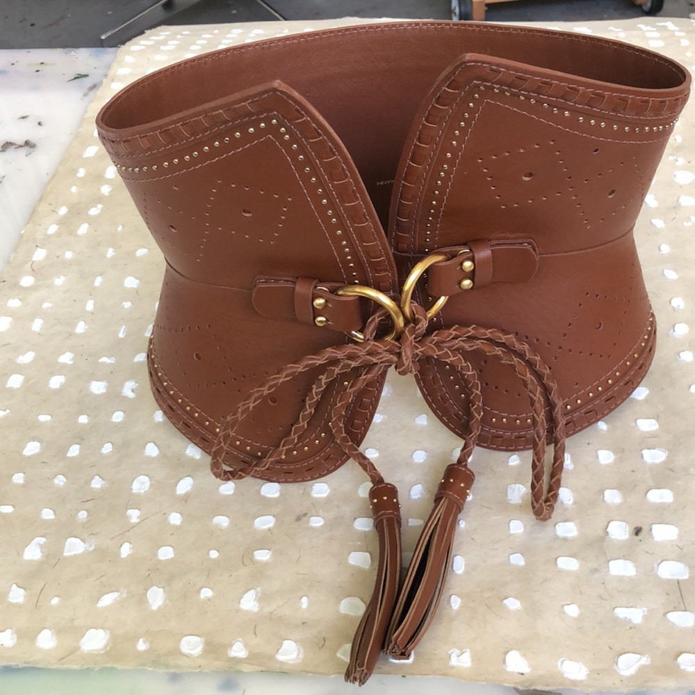 New, never worn. Authentic Zimmermann leather corset belt. 2022 season $450 XS